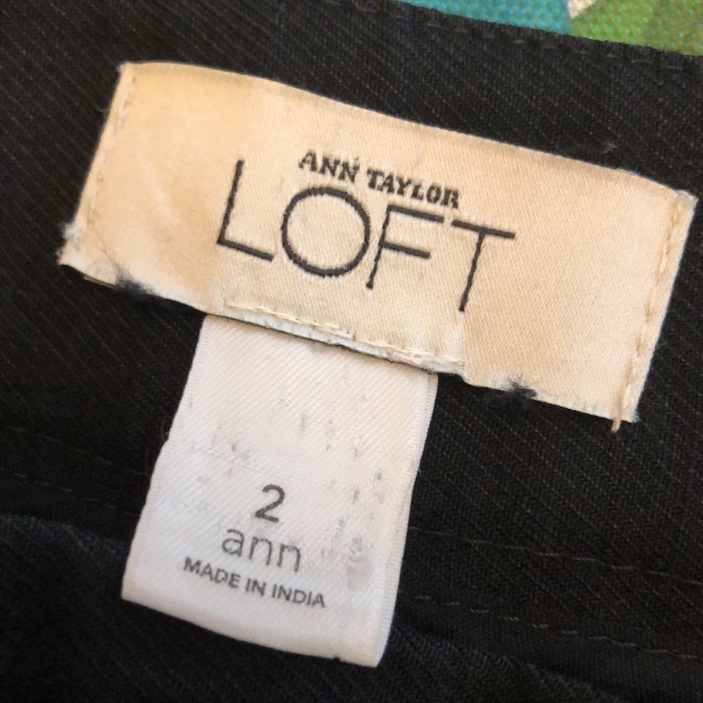 Ann Taylor Loft Ann wide-leg black trousers - Picture 3 of 7